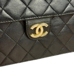 Chanel Black Diamond Stitch Lambskin Square Flap 1988