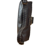 Fendi Selleria Brown Leather Stitched Baguette