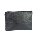 Celine Black Leather Solo Zipper Clutch