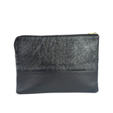 Celine Black Leather Solo Zipper Clutch