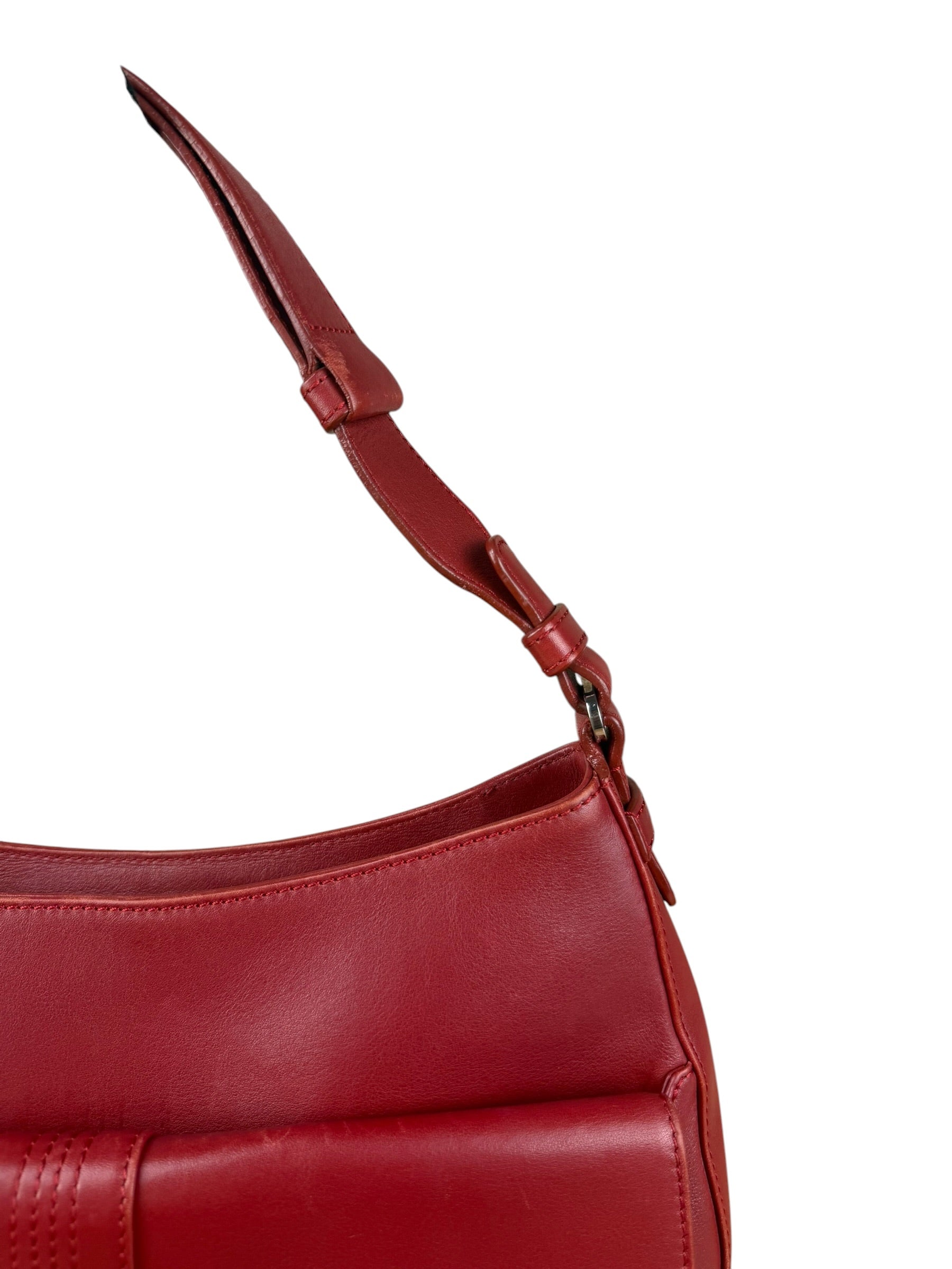 Loewe Vintage Red Leather Shoulder Bag