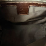 Fendi Brown Leather Trim Zucca Hobo Baguette
