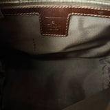 Fendi Brown Leather Trim Zucca Hobo Baguette