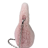 Miu Miu Pink Wool Teddy Two-Way Hobo Bag