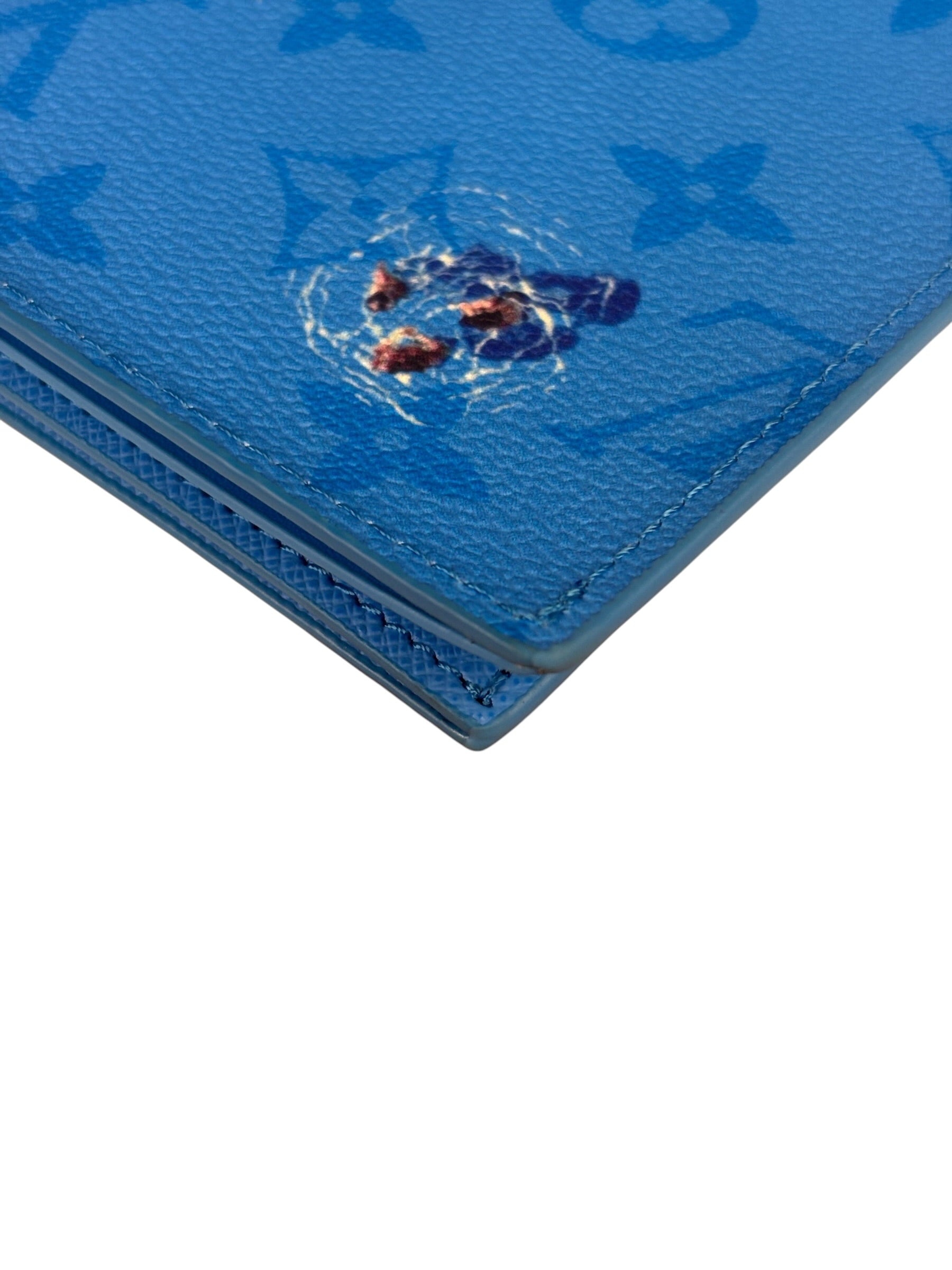 Louis Vuttion Pool Blue Monogram Passport Cover