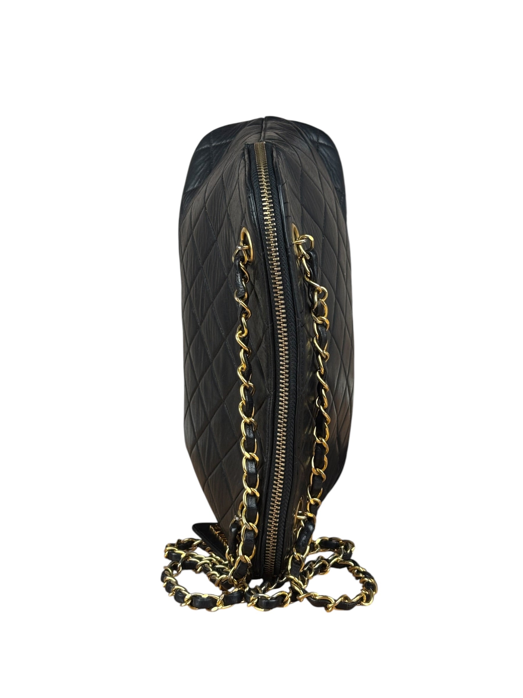 Chanel Vintage Black Leather Shoulder Bag