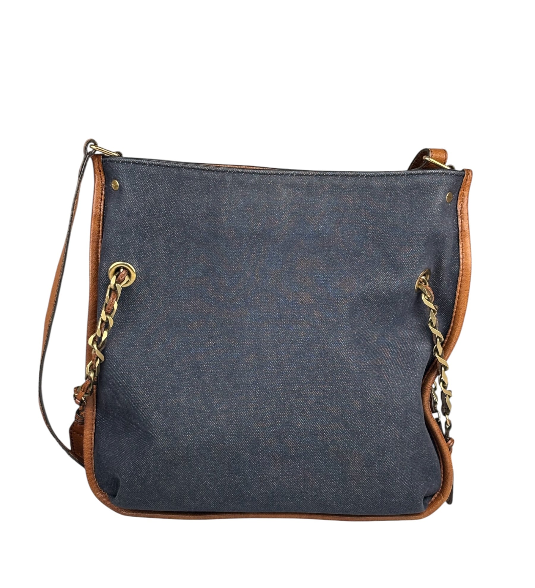 Chloe Dark Gray/Blue Harley Denim/Leather Crossbody Bag