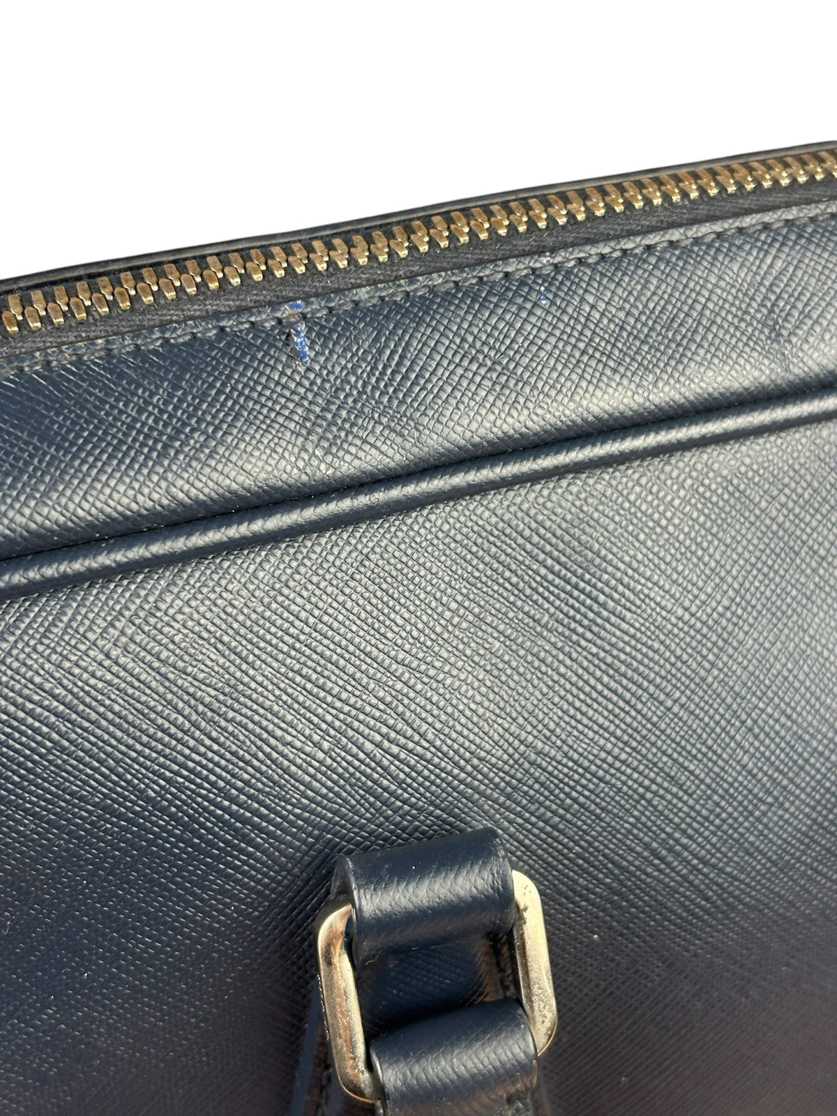 Prada Navy Saffiano Leather Laptop Work Bag