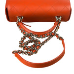 Chanel Red Quilted Calfskin Small Ring My Flap Crossbody Bag 2017