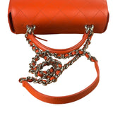 Chanel Red Quilted Calfskin Small Ring My Flap Crossbody Bag 2017