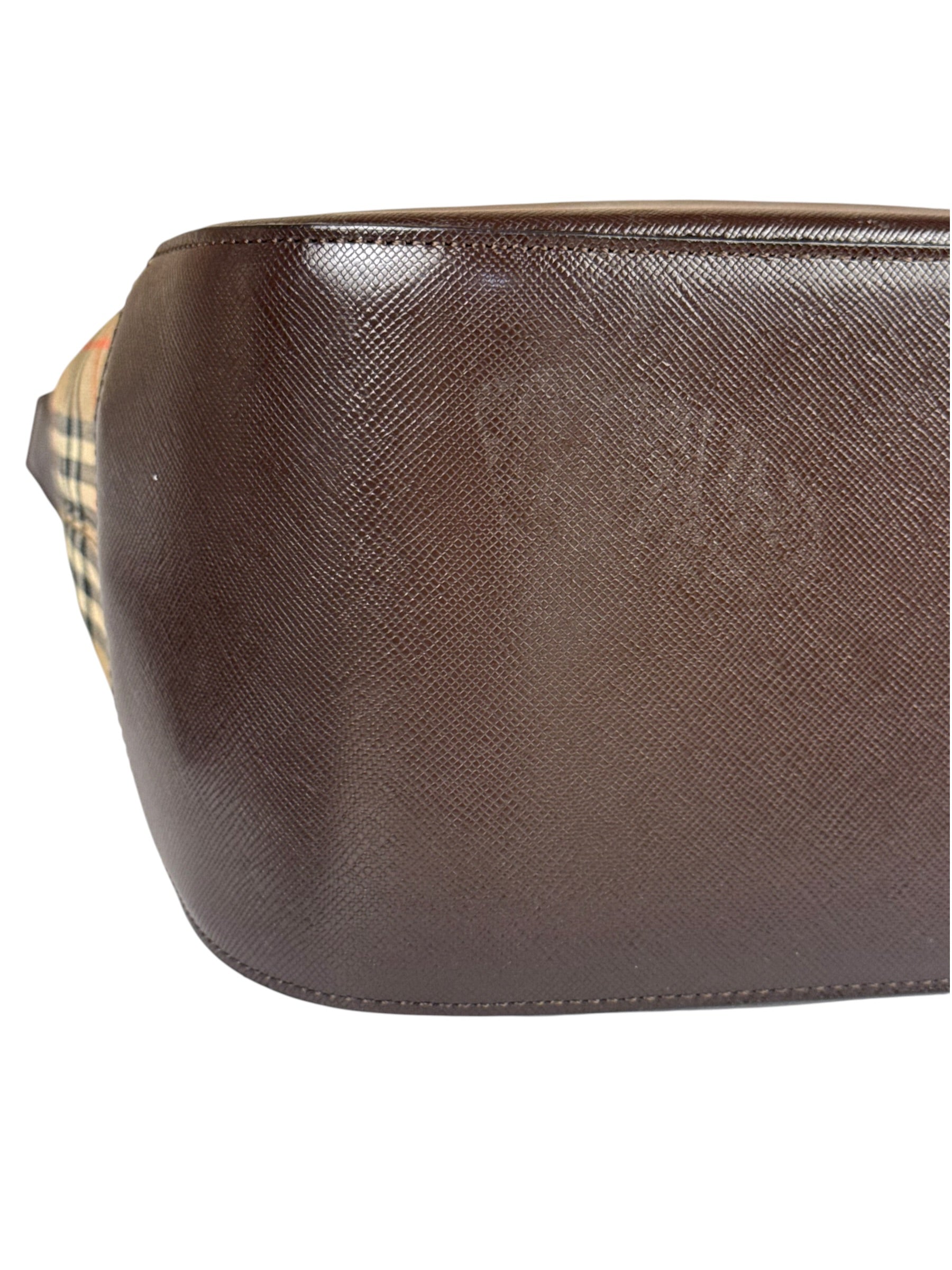 Burberry Vintage House Check Canvas/Leather Shoulder Bag