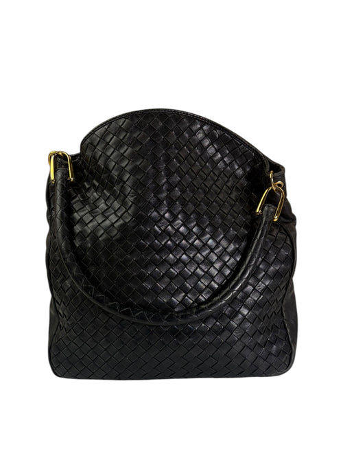 Bottega Veneta Black Intrecciato Hobo Bag