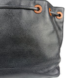 Chanel Black Caviar CC Drawstring Tote Bag 2002