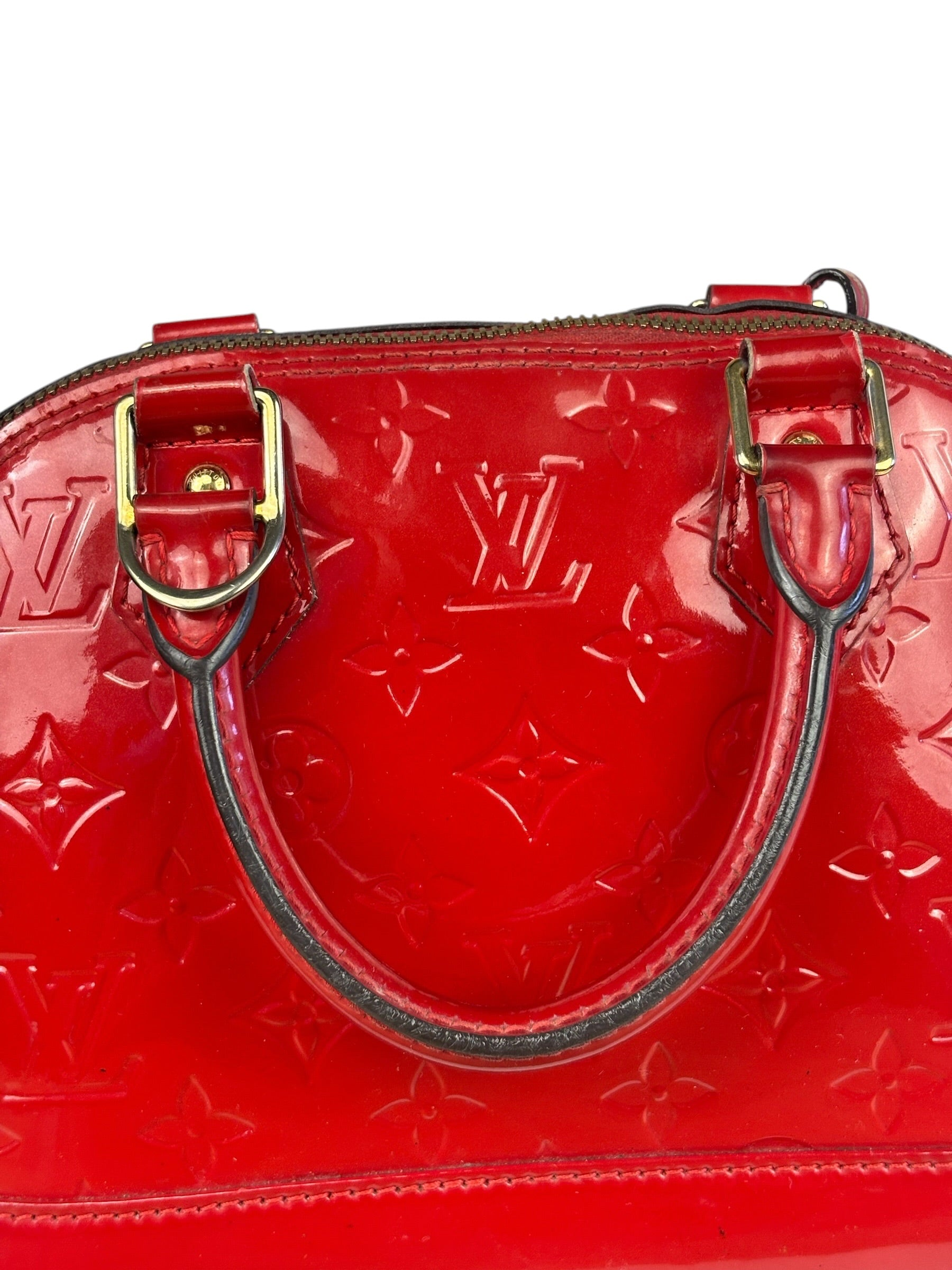 Louis Vuitton Red Vernis Alma BB Handbag