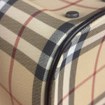 Burberry Leather Trim House Check Small Speedy Handbag