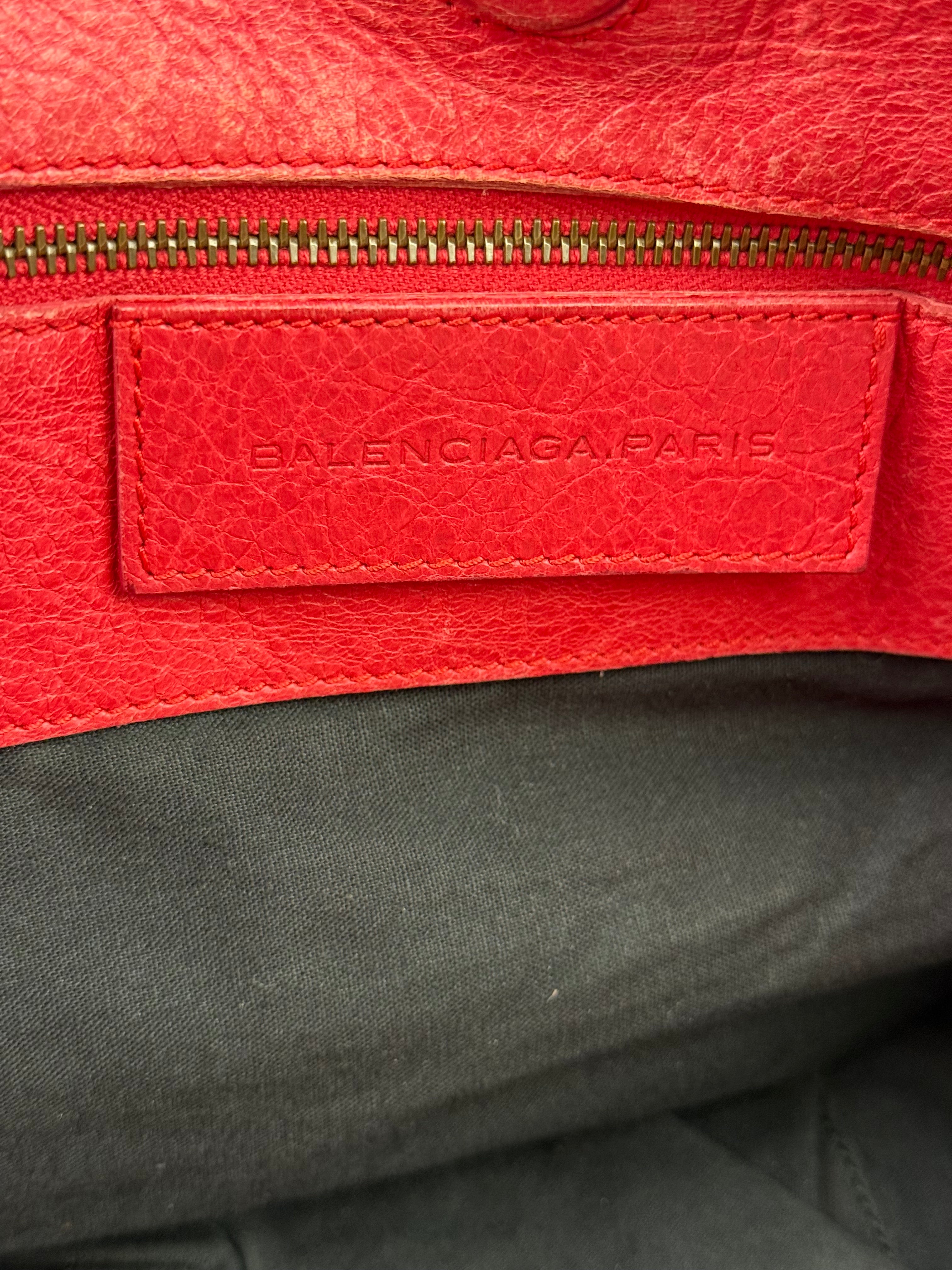 Balenciaga Red Leather Le City Tote