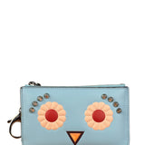 Fendi Monsters Blue Leather Key Wallet