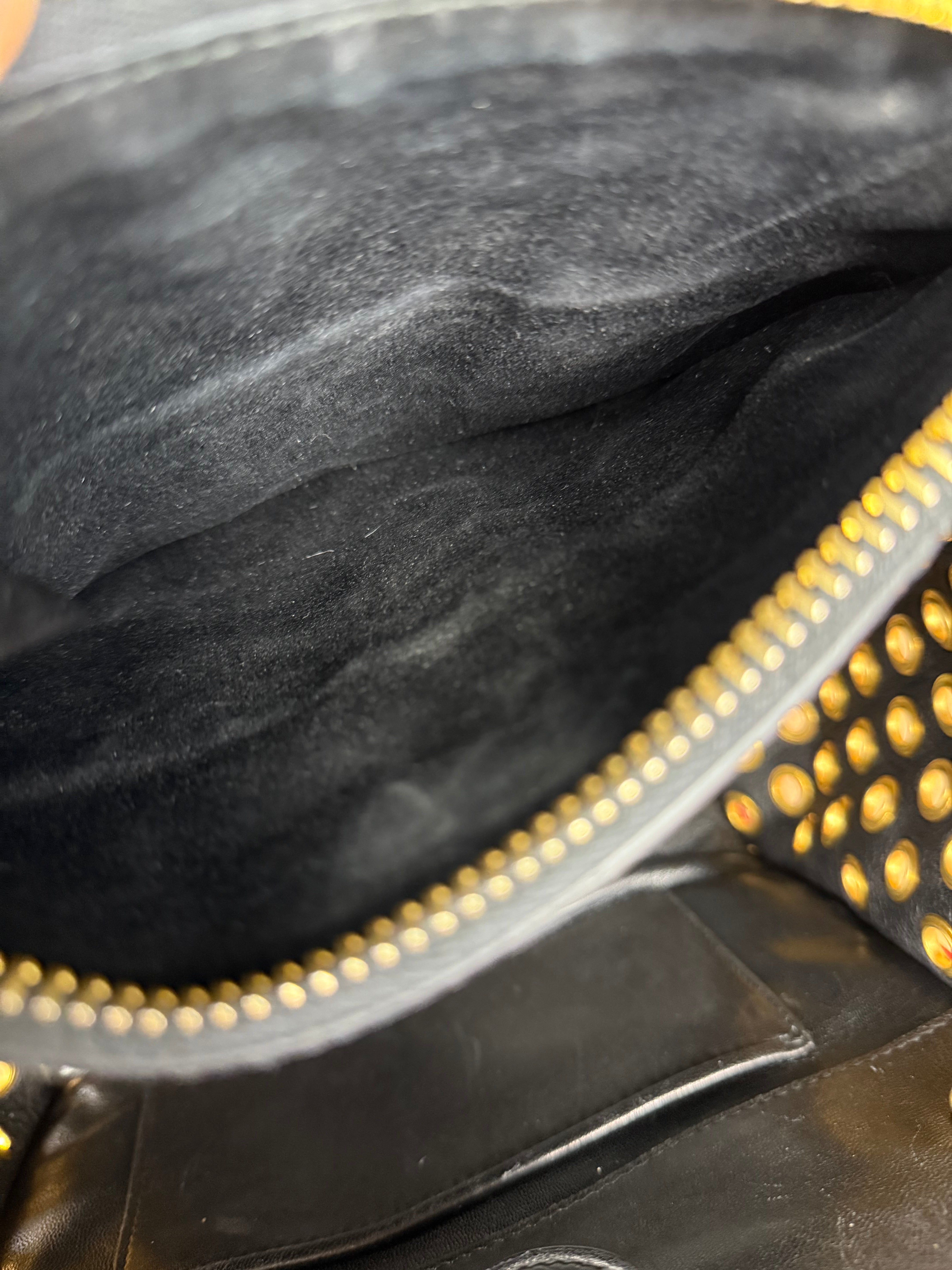 Miu Miu Leather Rings Red Biker Tote