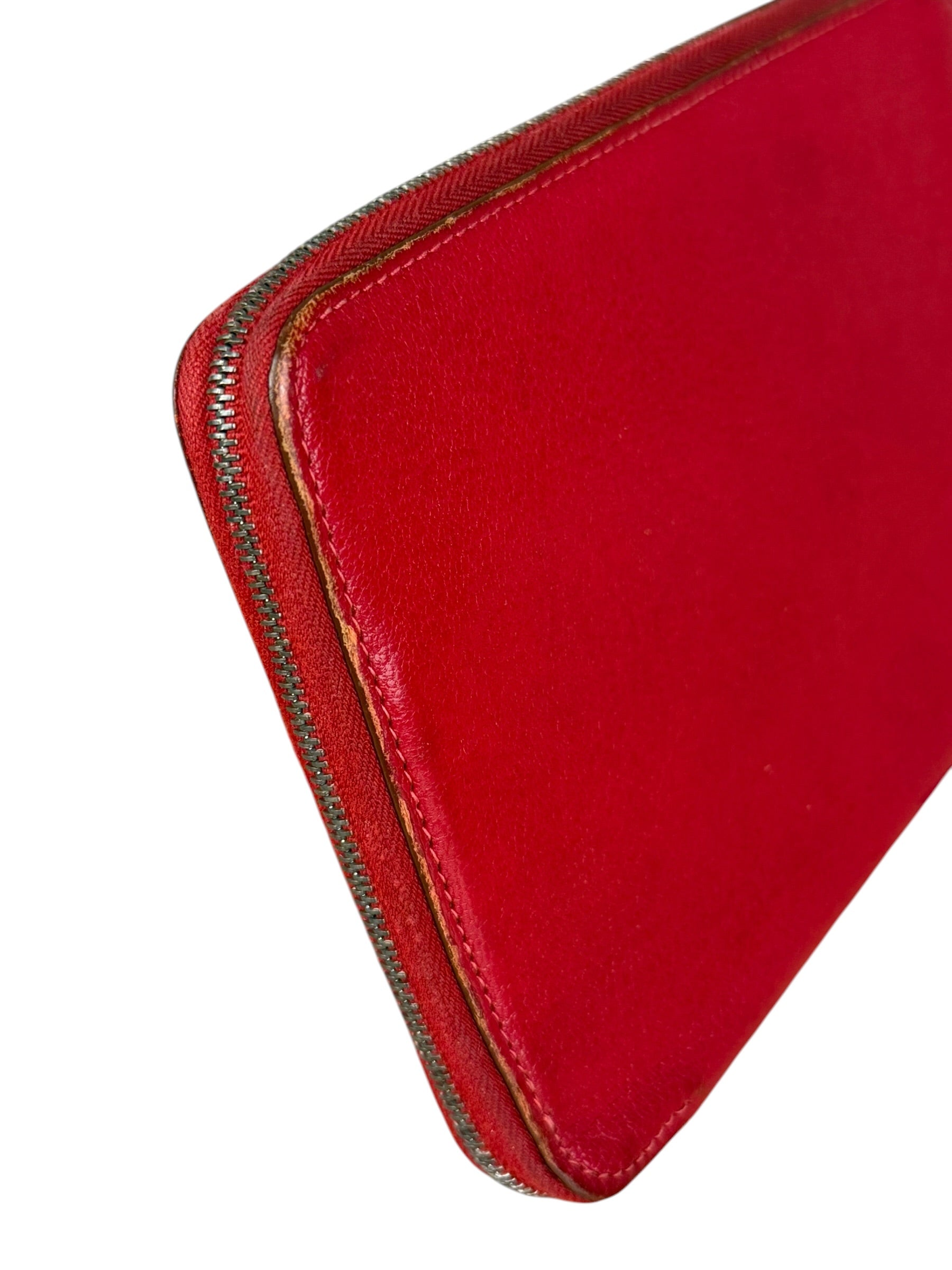 Hermes Rouge Epsom Leather Vintage Organizer Wallet
