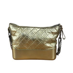 Chanel Gold Leather Gabrielle Hobo 2016