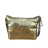 Chanel Gold Leather Gabrielle Hobo 2016