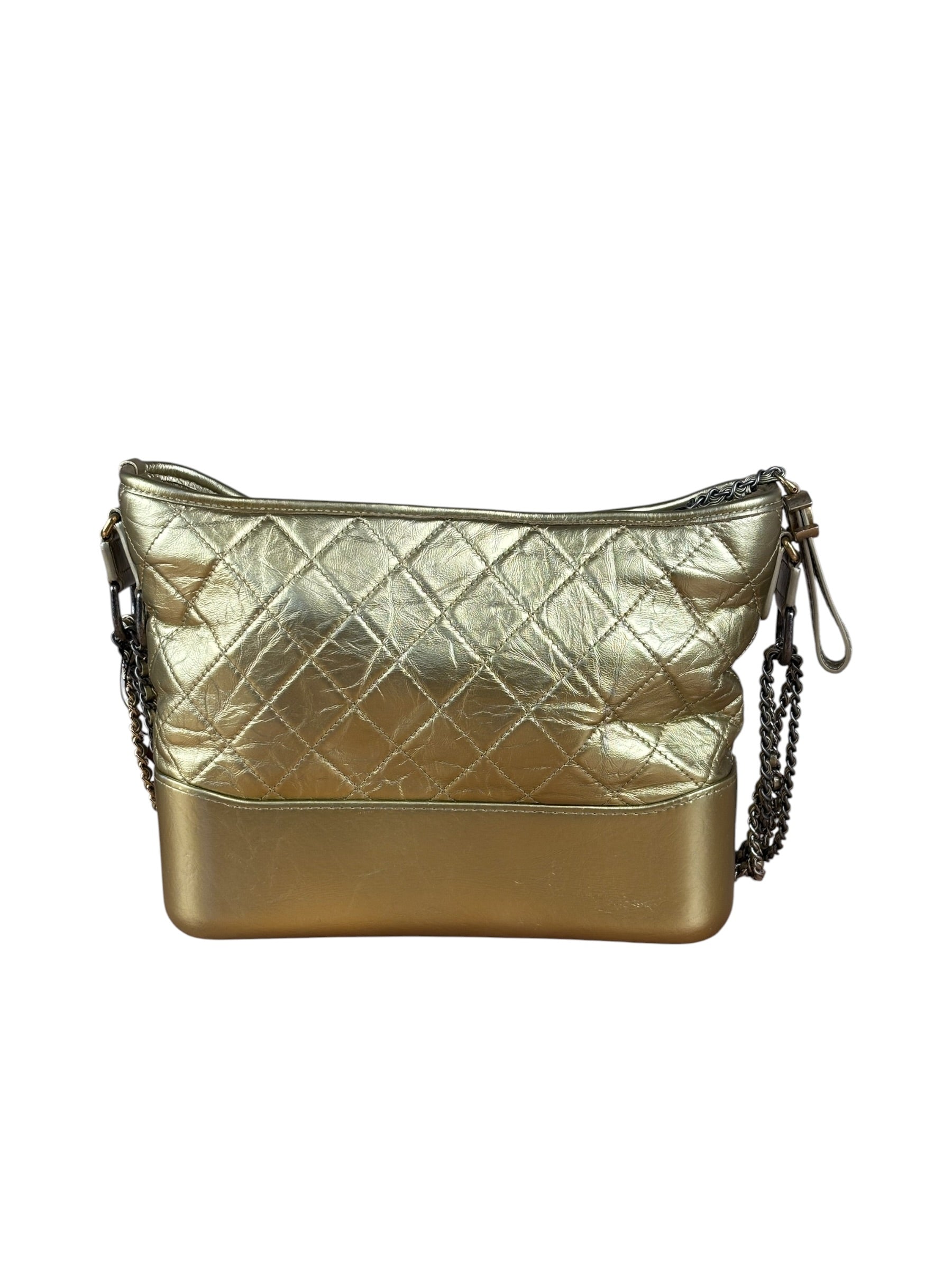 Chanel Gold Leather Gabrielle Hobo 2016