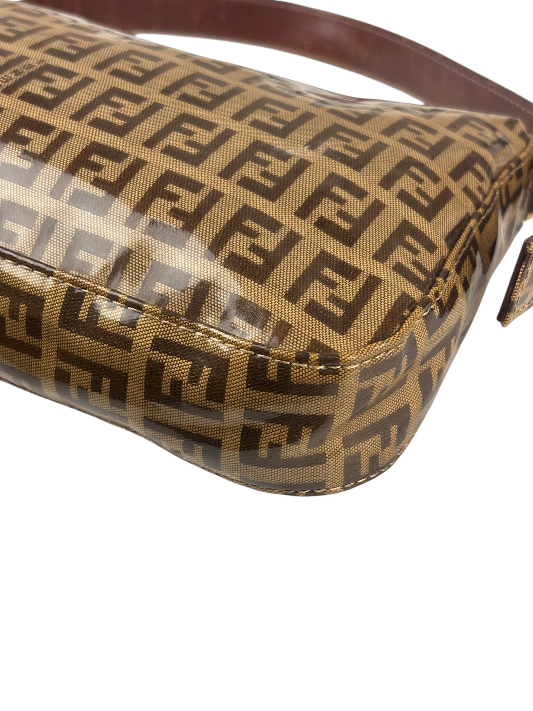 Fendi Brown PVC Zucca Baguette