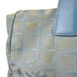 Chanel Light Blue Nylon/Leather Trim Travel Line Tote 2002
