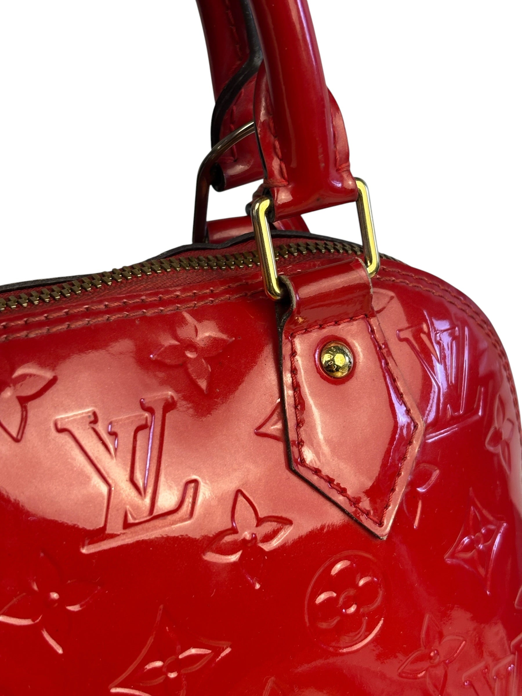 Louis Vuitton Red Vernis Alma BB Handbag