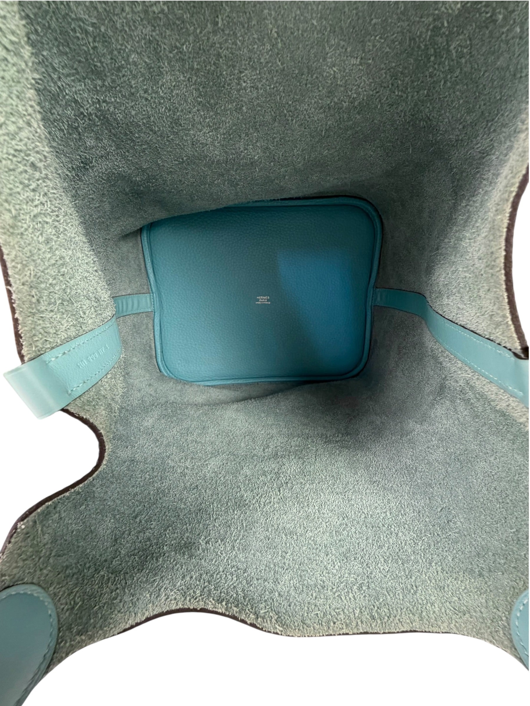 Hermes Blue Leather Picotin Lock 18 Bucket Bag