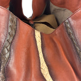 Bottega Veneta Brown Leather Intrecciato Trim Cesta Tote