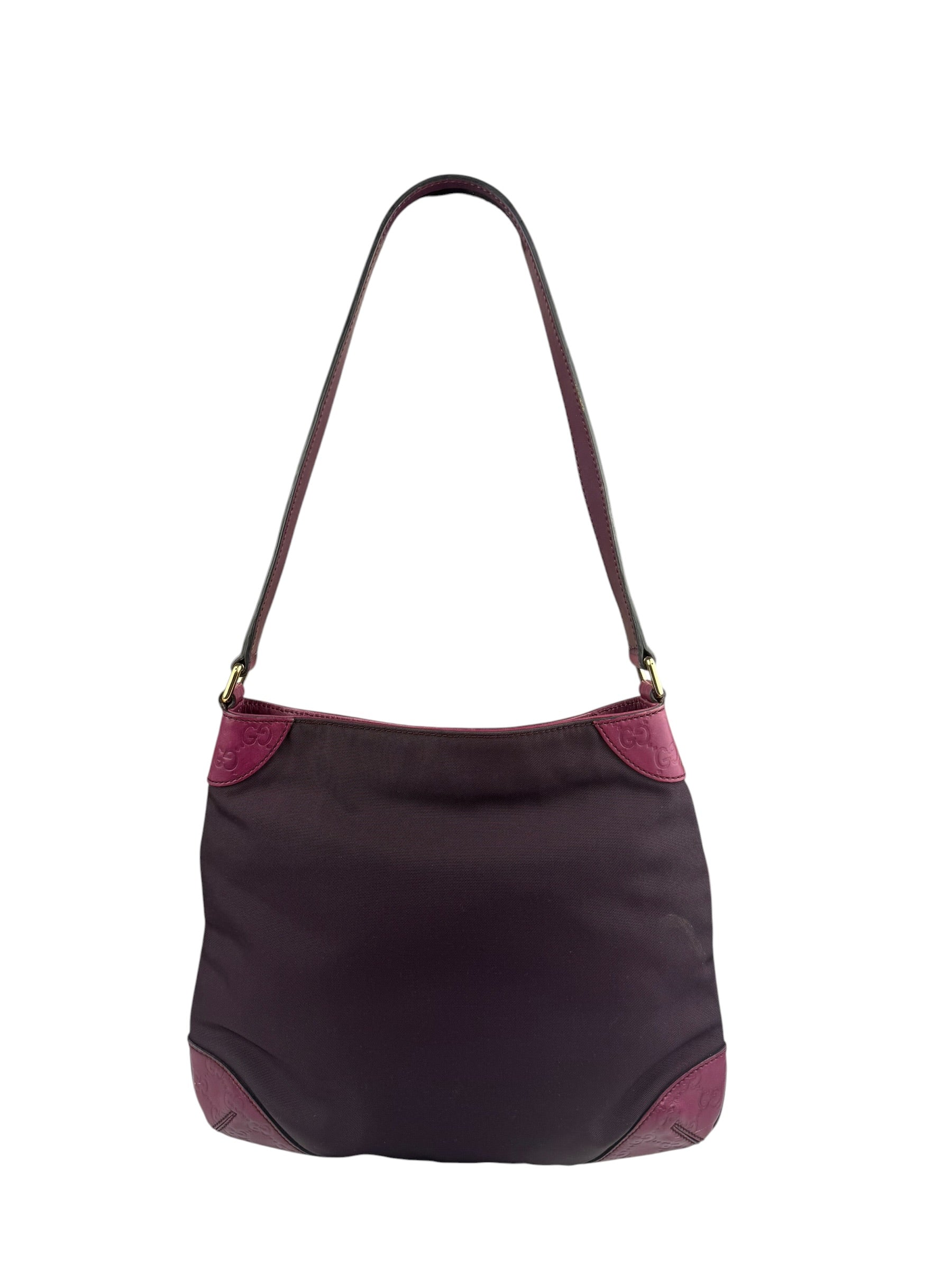 Gucci Vintage Purple Canvas Shoulder/Hobo Bag
