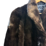 Vintage Black Mink Fur Long Coat
