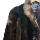 Vintage Black Mink Fur Long Coat