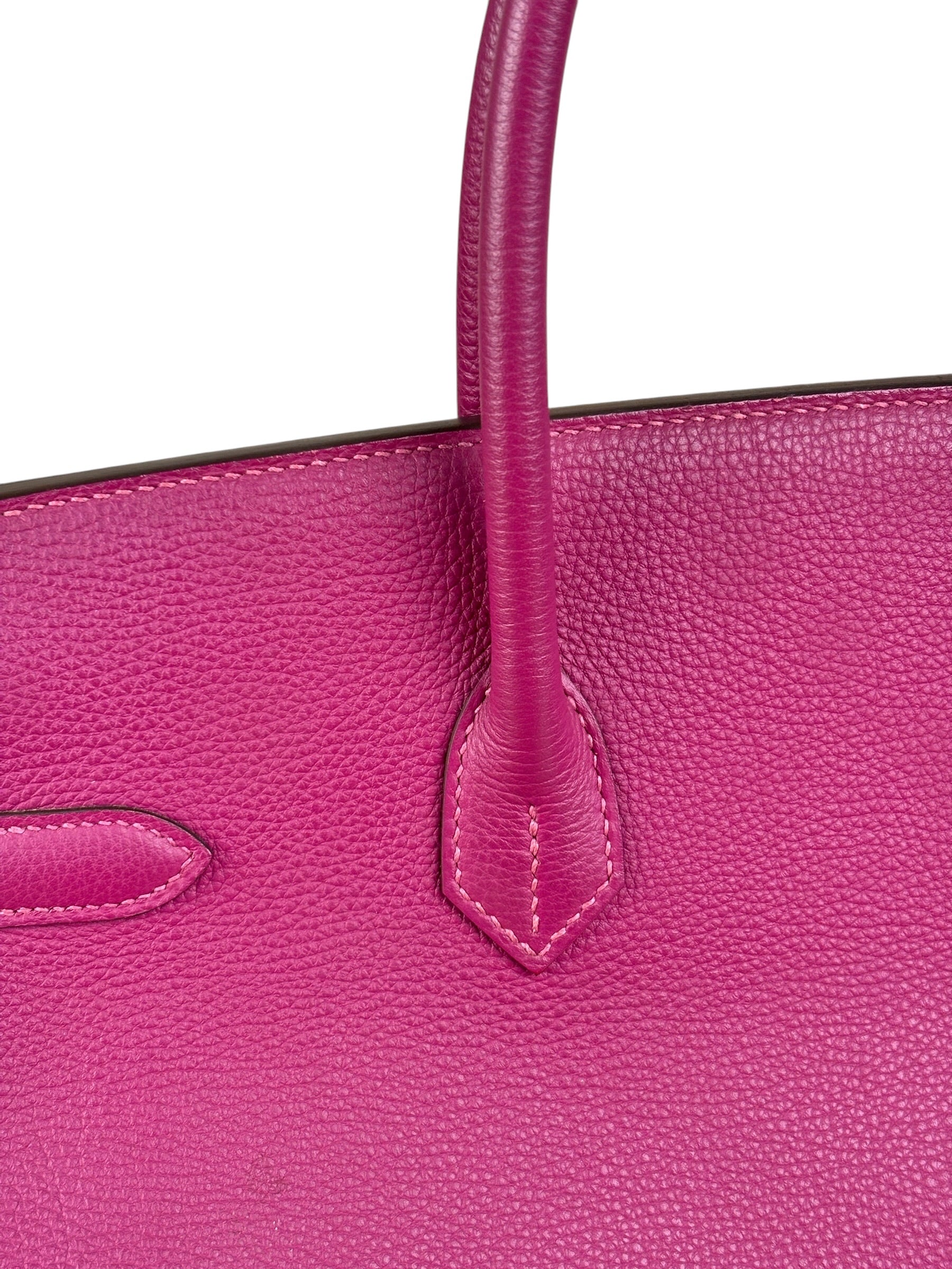 Hermes 2013 Plum Clemence Leather Palladium Birkin 35