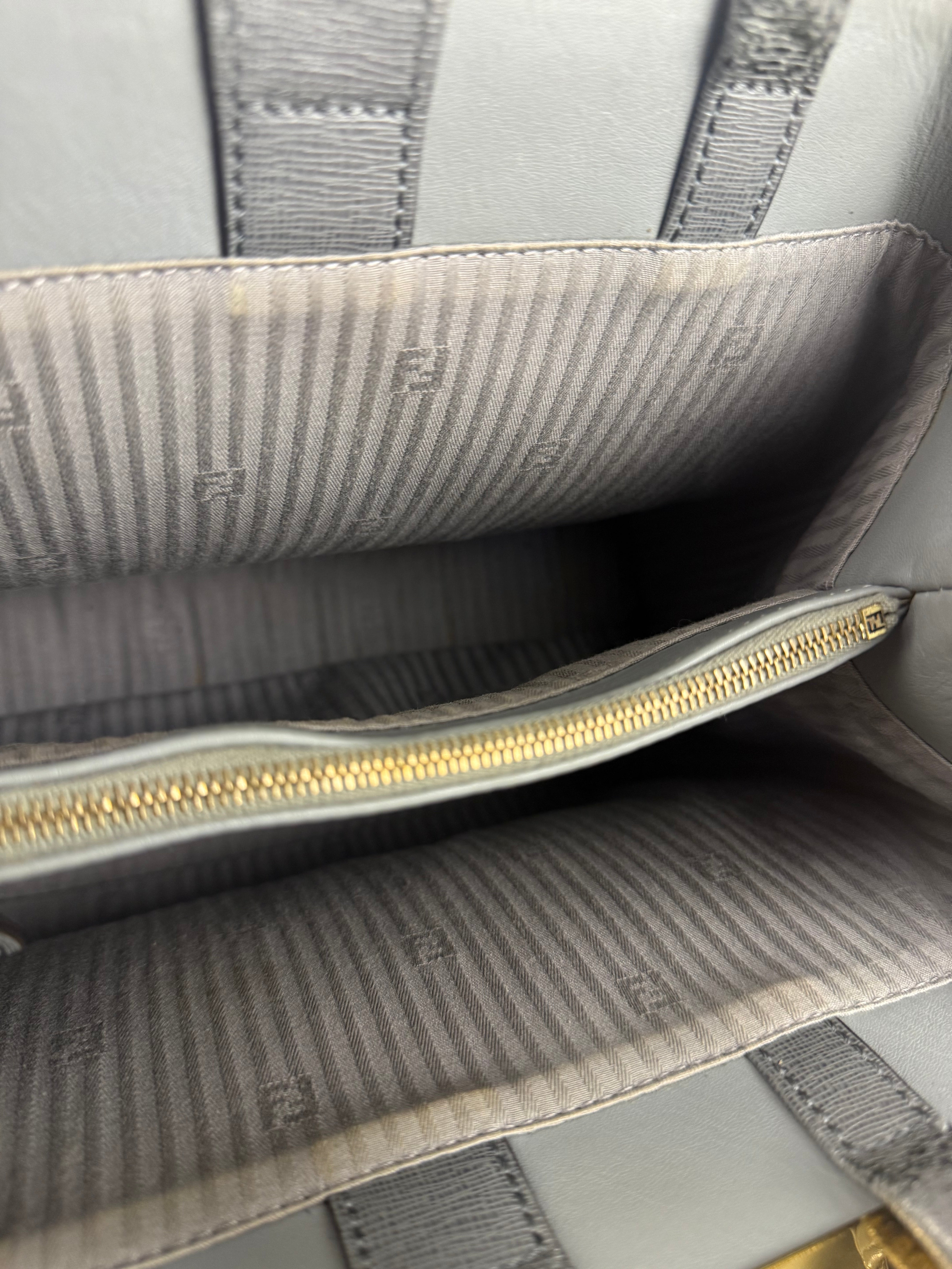 Fendi Grey Leather 2Jours Tote/Hand Bag