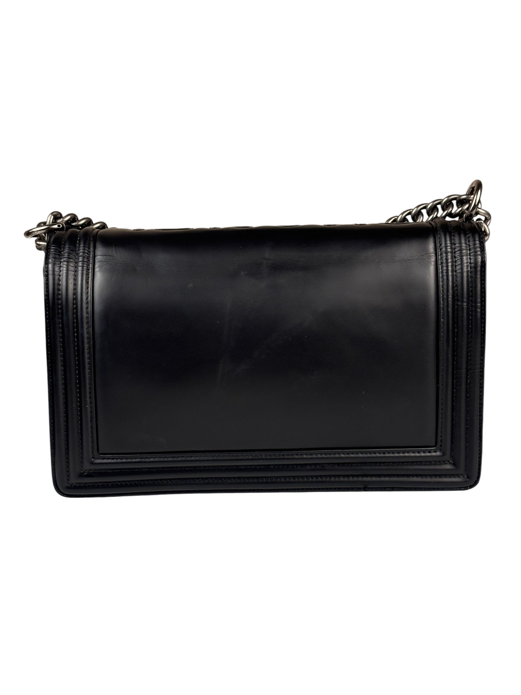 Chanel Black Calfskin Boy Flap Bag 2015