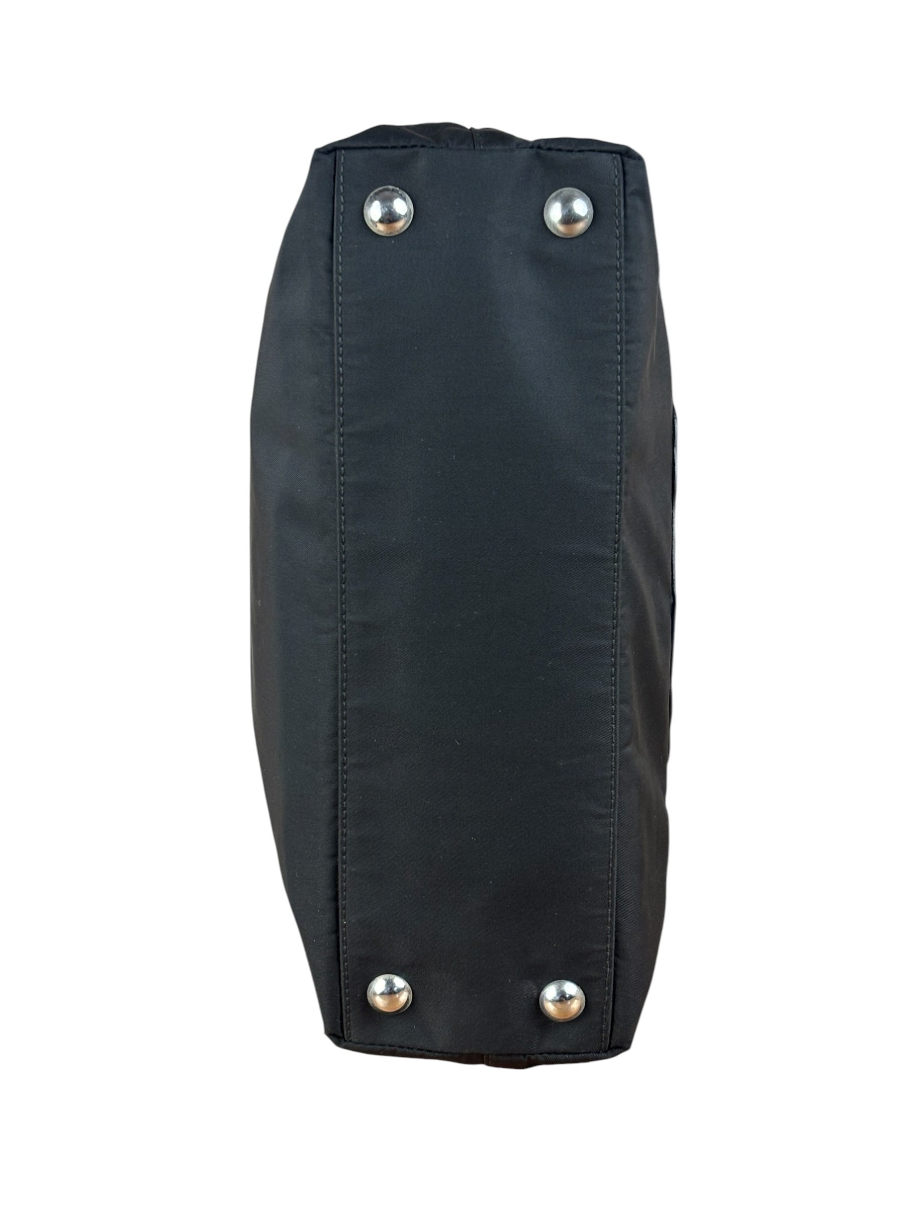Prada Black Tessuto Nylon Leather Trim Hand Bag