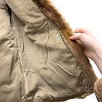 Vintage Light Brown Chevron Mink Fur Coat