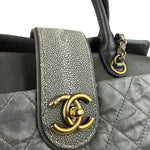 Chanel Grey Quilted Calfskin Paris-Bombay Bindi Two-Way Tote 2012