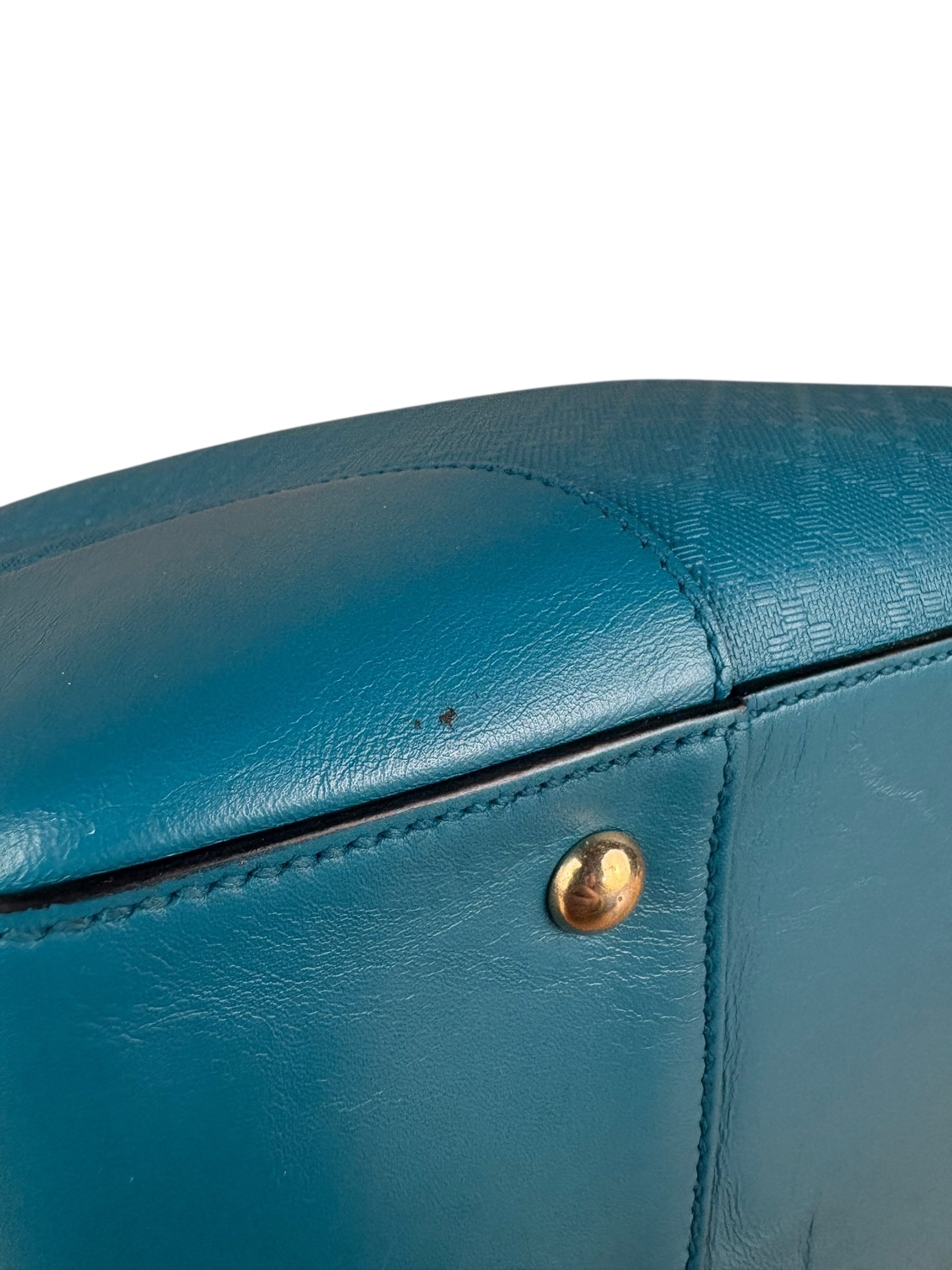 Gucci Diamante Bright Blue Leather Top Handle Bag