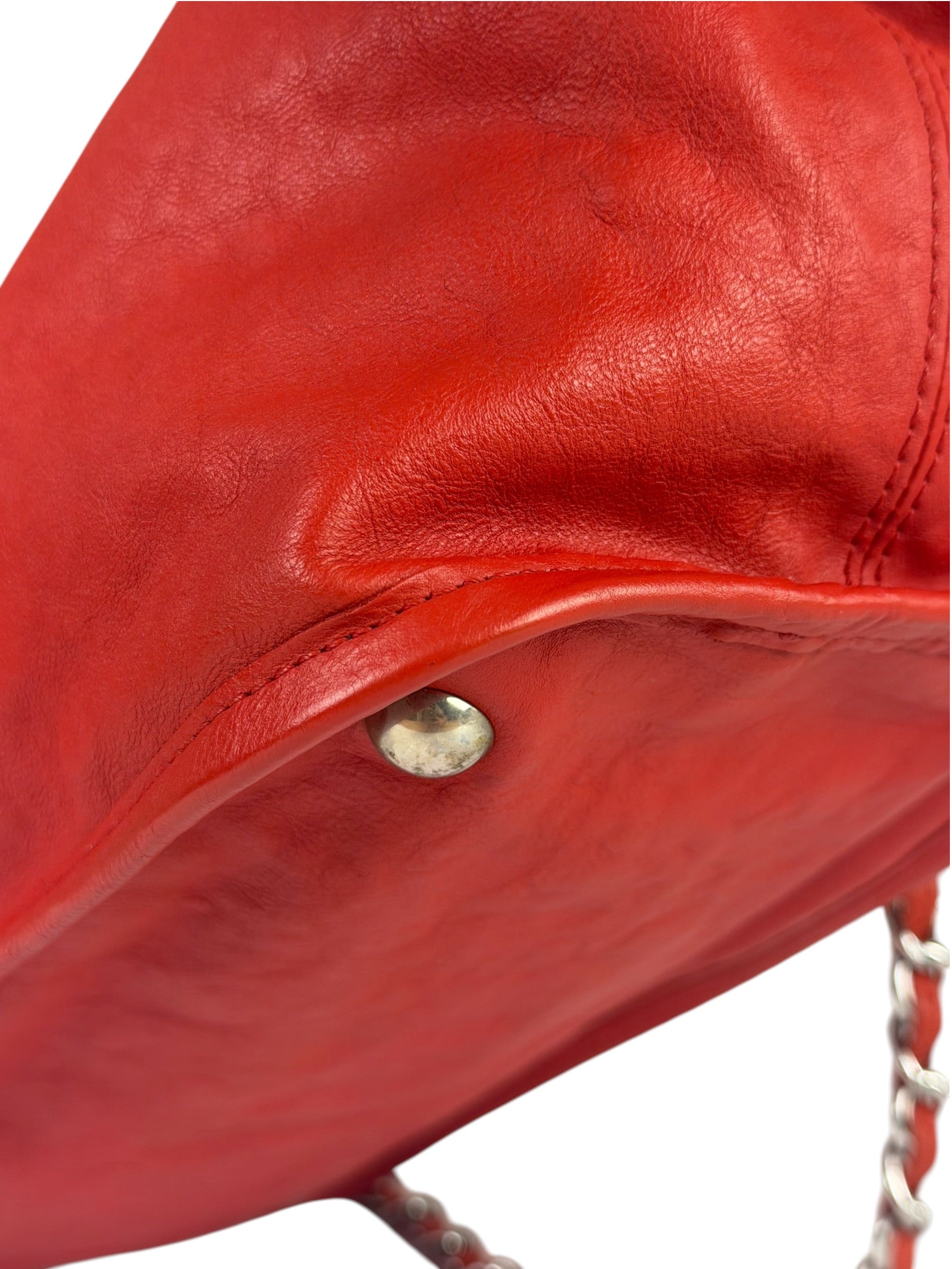 Chanel Red Quilted Leather Natural Beauty Chain Tote 2010