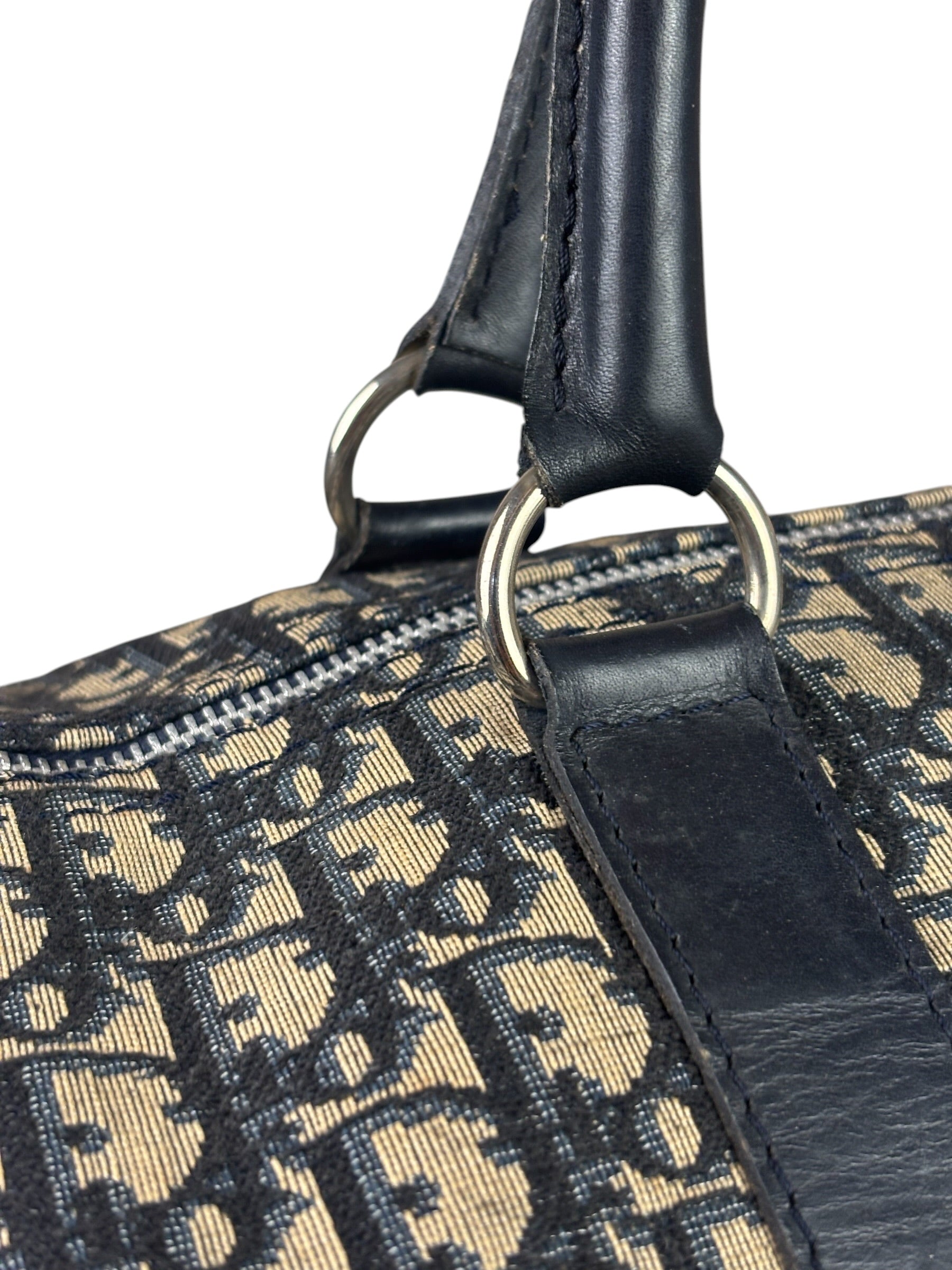 Christian Dior Vintage Black Trotter Boston Travel Bag