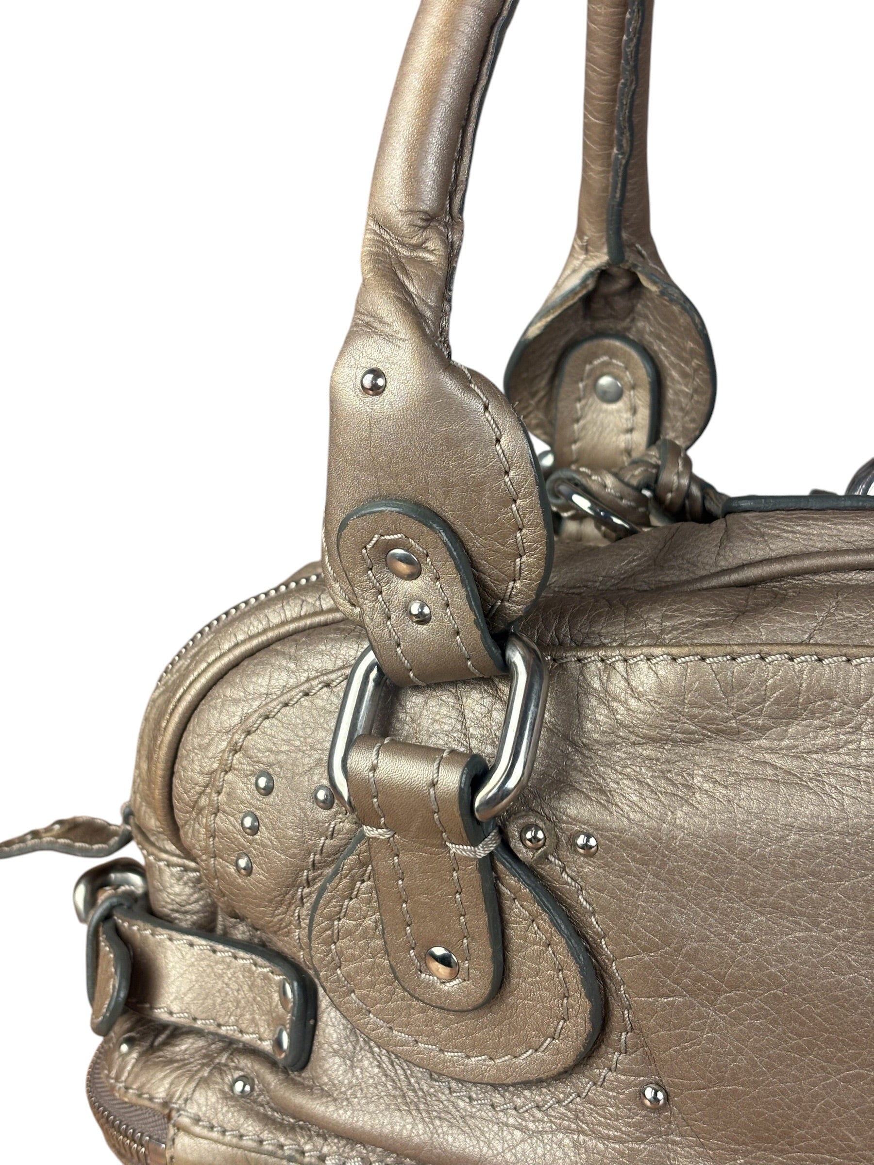 Chloe Metallic Taupe Vintage Paddington