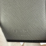 Prada Black/Grey Saffiano Leather Card Holder