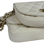 Chanel White Quilted Leather Side-Packs Dual Shoulder Bag 2019