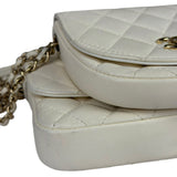 Chanel White Quilted Leather Side-Packs Dual Shoulder Bag 2019