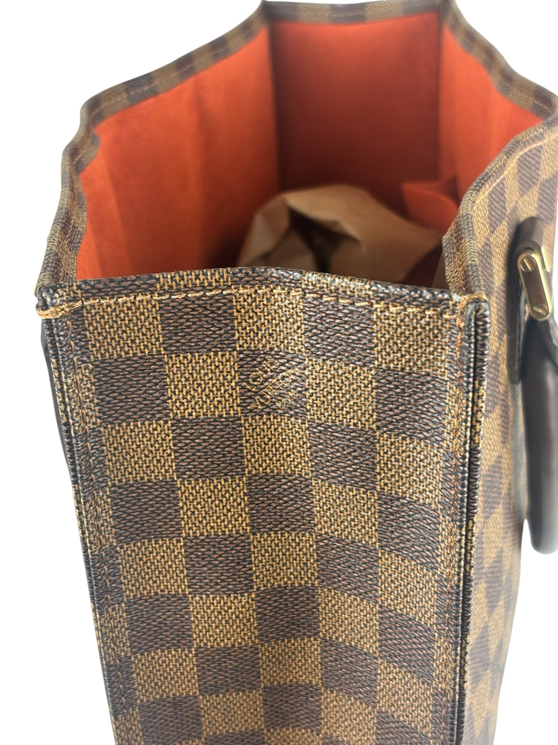 Louis Vuitton Damier Ebene Sac Plat Tote Bag MM