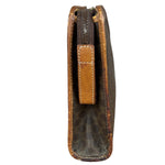 Celine Vintage Brown Leather Macadam Pouch