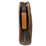Celine Vintage Brown Leather Macadam Pouch